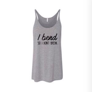I Bend so I Don’t Brake Yoga Tank Top; Barely Worn